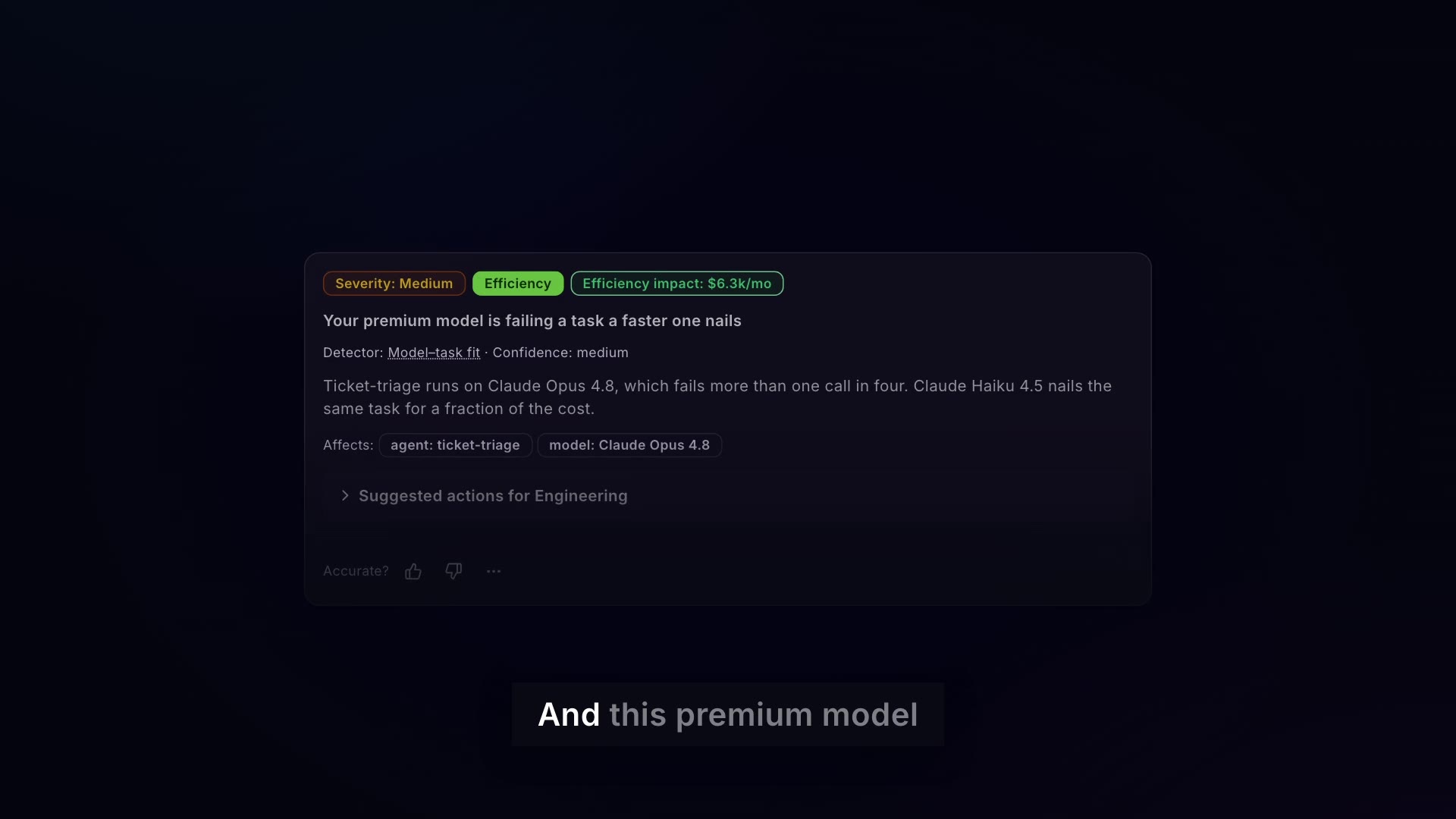 AI savings recommendation — agents repeating work, $12.4k/mo potential savings
